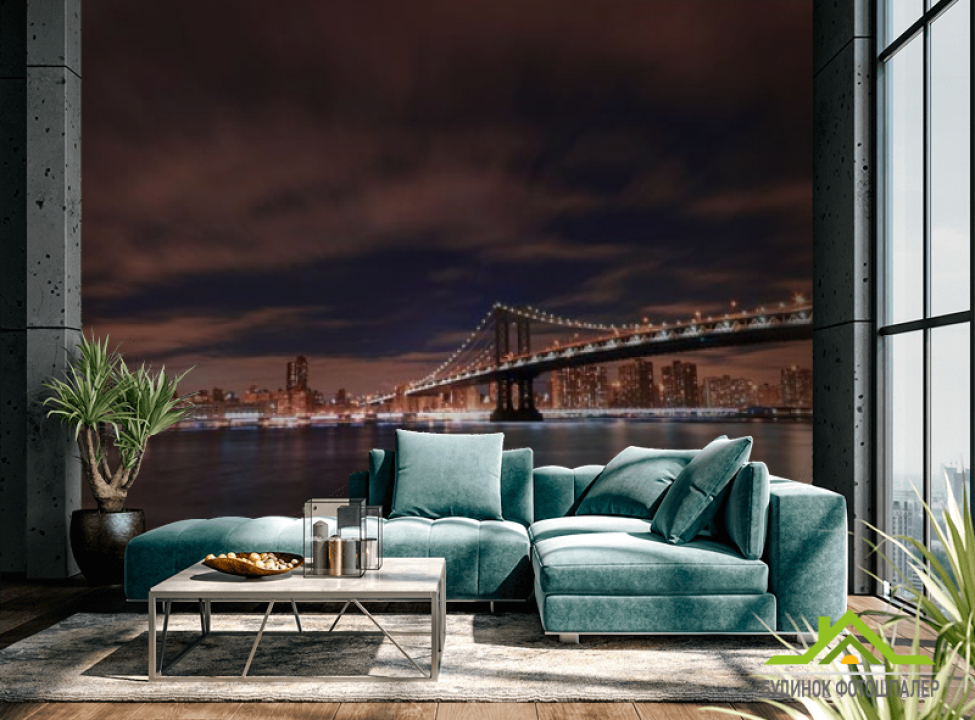 выбрать Фотообои мосты в огнях Каталог фотообоев на стену