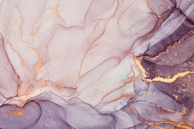 Фотошпалери Фіолетовий Fluid art з золотом