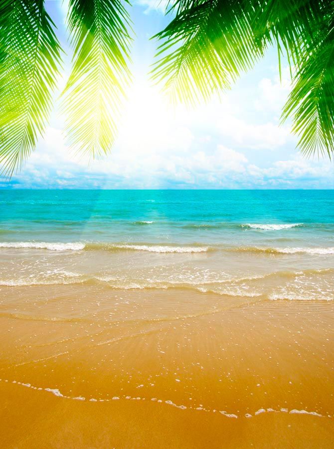 Фотошпалери Схід сонця на блакитному пляжі