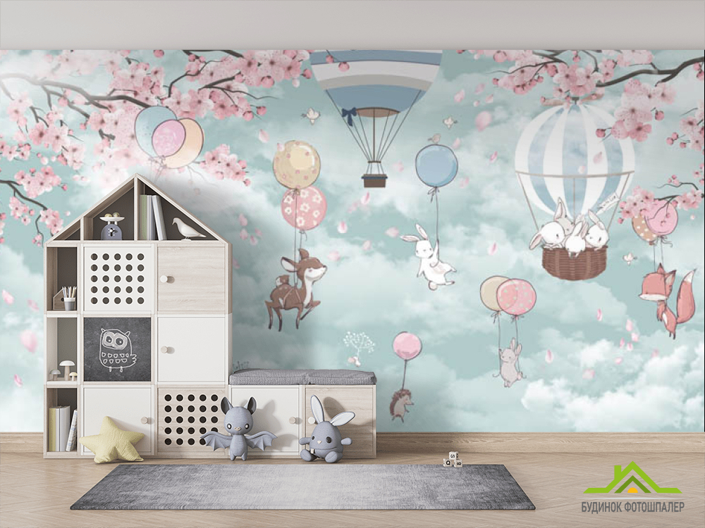 Фотообои Звери на воздушном шару