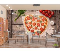 Фотообои Пицца в виде сердца