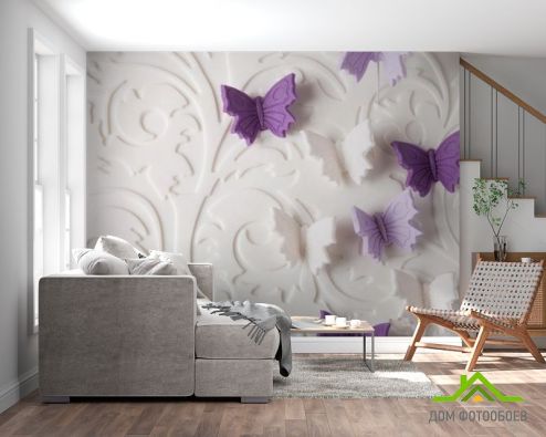 выбрать Фотооои объёмные бабочки Фотообои, цвет: «горизонталная, горизонтальная» на стену