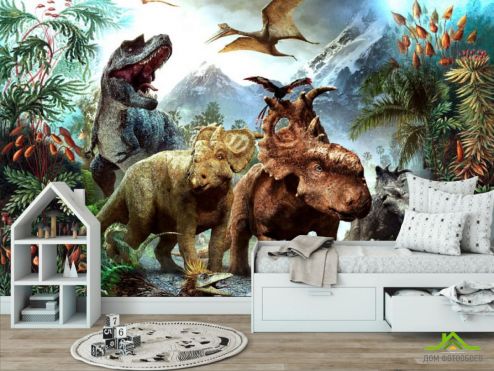 выбрать Фотообои Динозавры юрского периода Фотообои в детскую на стену