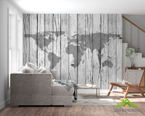 выбрать Фотообои Карта на фоне дерева Фотообои Фотообои карта Мира: горизонталная, горизонтальная, серый ориентация на стену