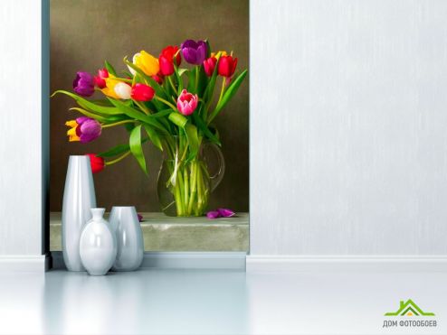 выбрать Фотообои Кувшин с тюльпанами Фотообои Тюльпаны на стену