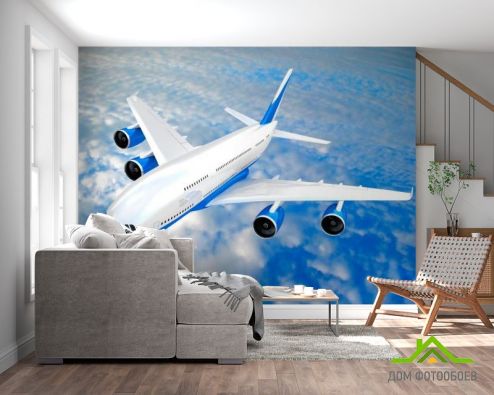выбрать Фотошпалери Літак в хмарах Фотошпалери Транспорт на стіну