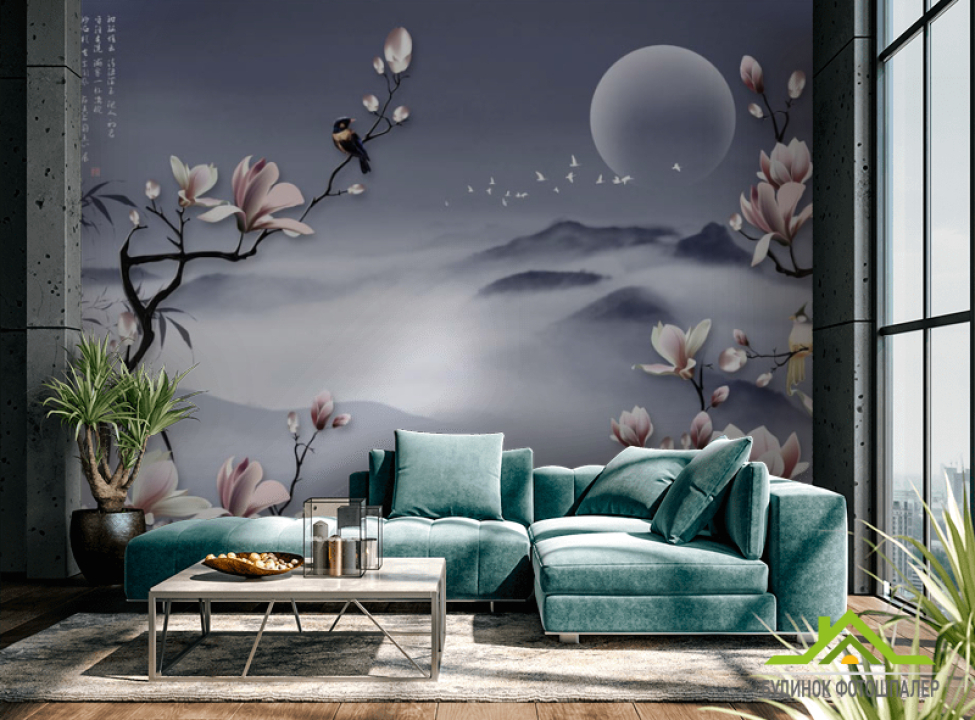 выбрать Фотошпалери магнолії в східному стилі Каталог фотошпалер на стіну