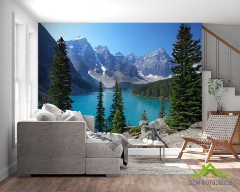 выбрать Фотообои большое озеро в горах Фотообои Природа на стену
