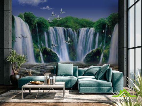 выбрать Фотообои Живописный водопад Фотообои Фотообои Природа: горизонталная, горизонтальная ориентация на стену