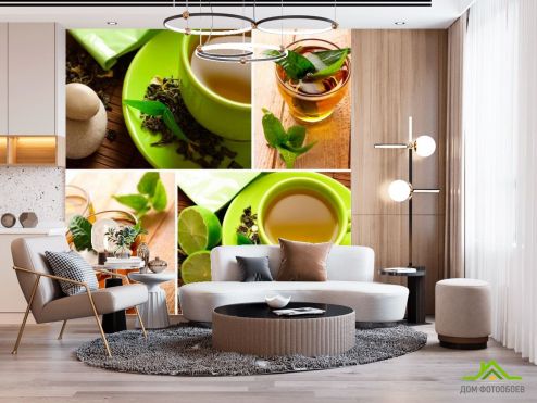 выбрать Фотошпалери Зелений чай Фотошпалери Фотошпалери Їжа і напої: фото  на стіну