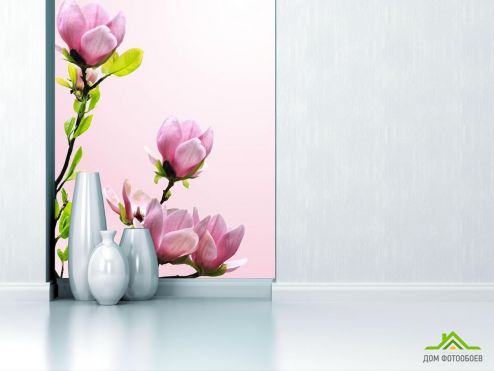 выбрать Фотошпалери гілка з рожевими квіточками  на стіну