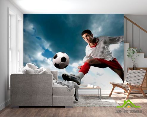выбрать Фотообои Футболист с мячом Фотообои Спорт на стену