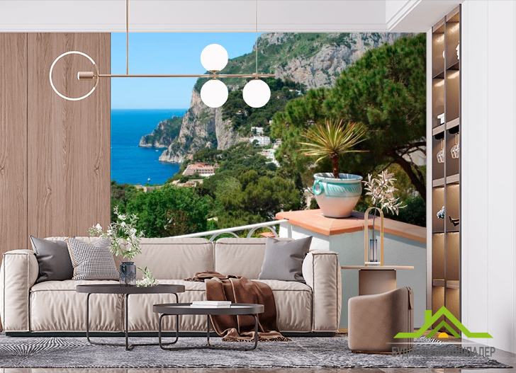 Фотошпалери Балкон і гора