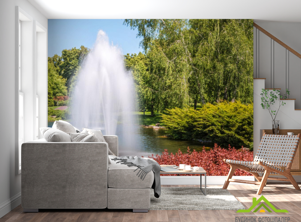 выбрать Фотошпалери фонтан в парку Каталог фотошпалер на стіну
