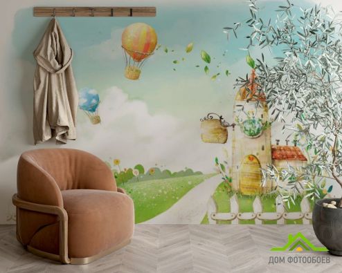 выбрать Фотообои Воздушные шары Фотообои Фотообои Иллюстрации: рисунок  на стену