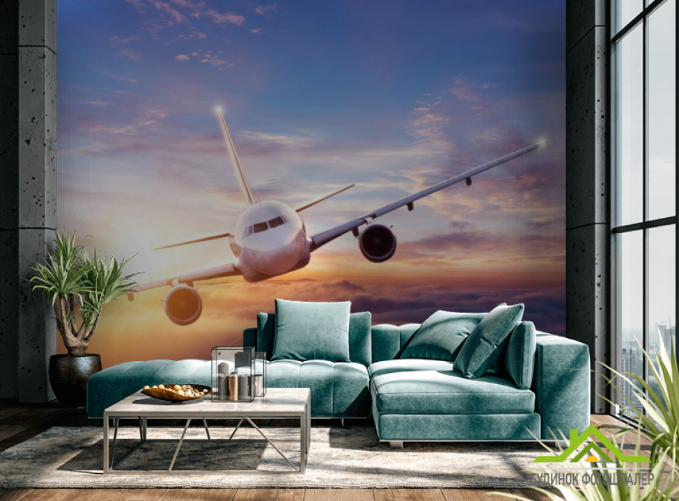 выбрать Фотошпалери літак і захід Каталог фотошпалер на стіну