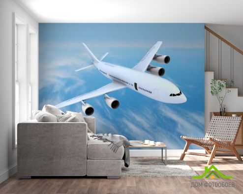 выбрать Фотообои Самолет в облаках Фотообои Фотообои Транспорт: горизонталная, горизонтальная, фото ориентация на стену