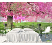 Фотообои Розовое дерево и олень
