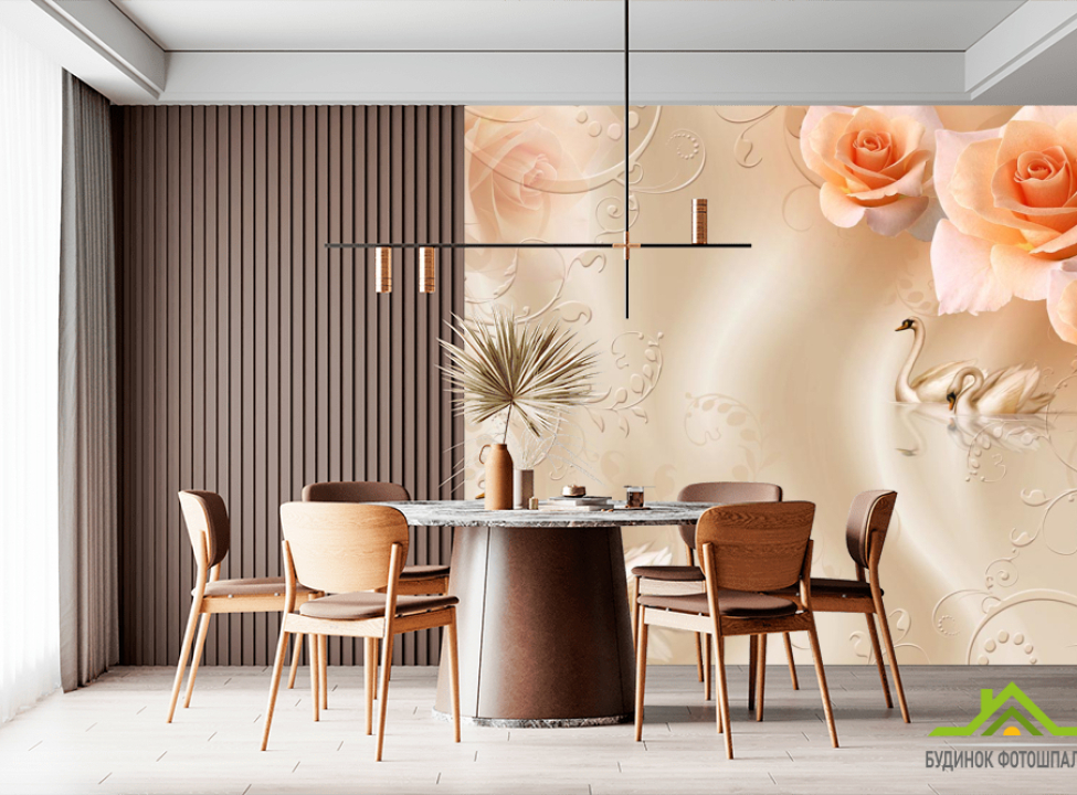 выбрать 3д фотообои Лебеди Каталог фотообоев на стену