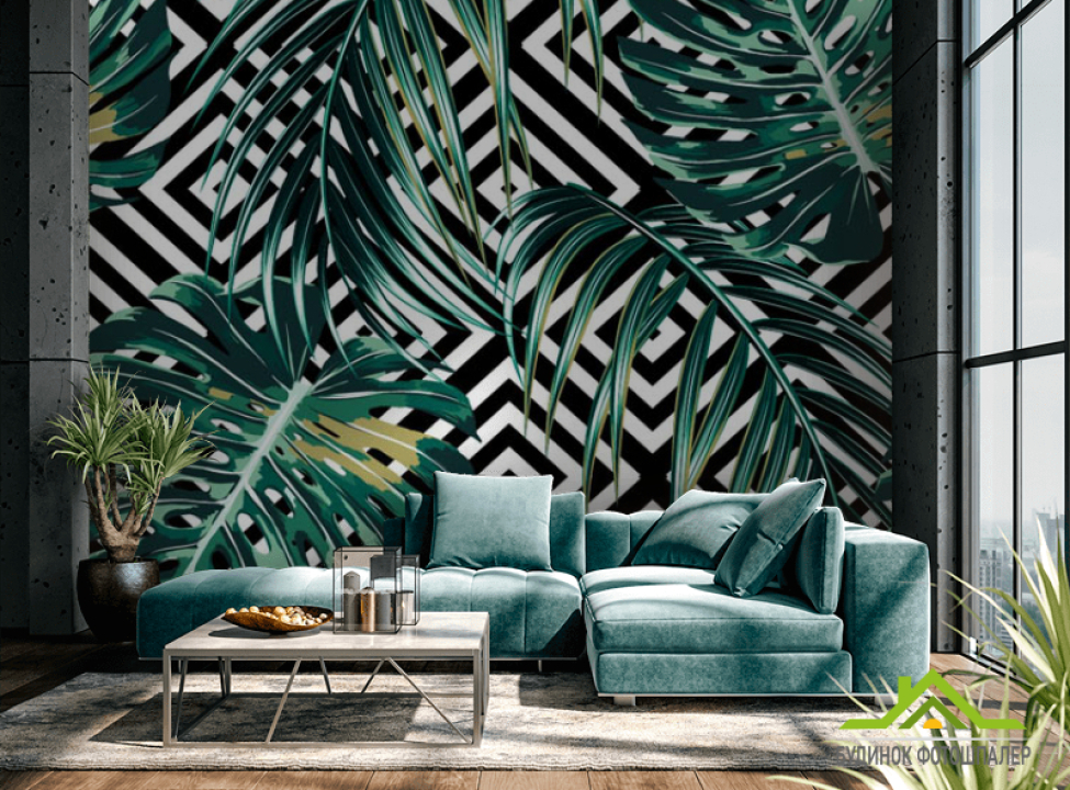 выбрать Фотошпалери ромби і листя Каталог фотошпалер на стіну