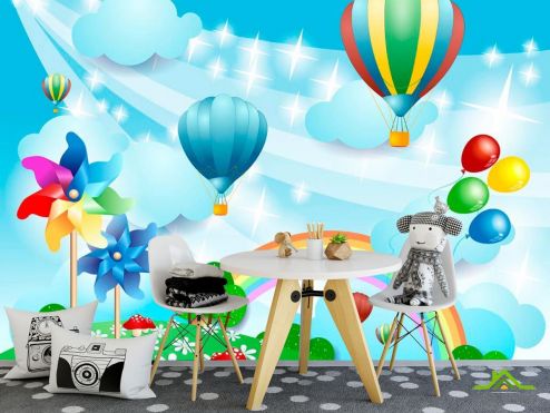 выбрать Фотообои Воздушные шарики Фотообои Фотообои для малышей: рисунок, горизонталная, горизонтальная  на стену