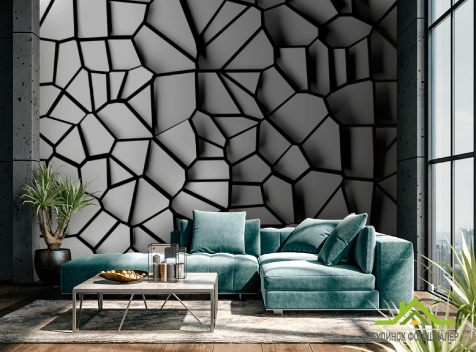 выбрать Фотообои Серая 3д стена Фотообои 3Д на стену