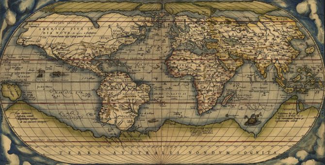 Фотообои Винтажная карта мира