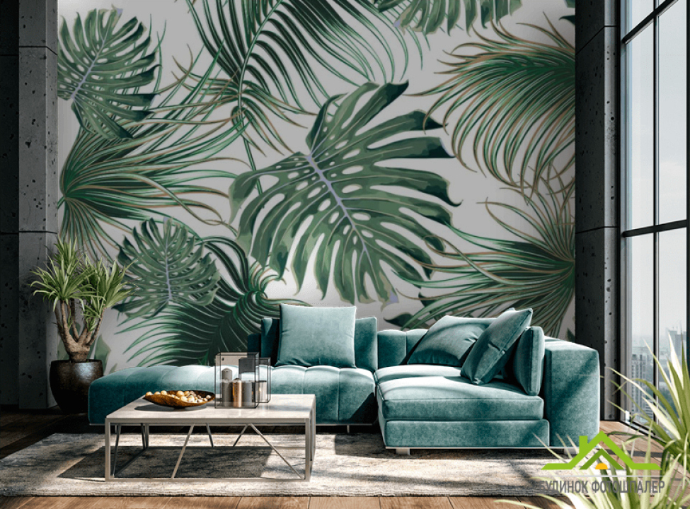 выбрать Фотошпалери мікс пальми і монстери Каталог фотошпалер на стіну