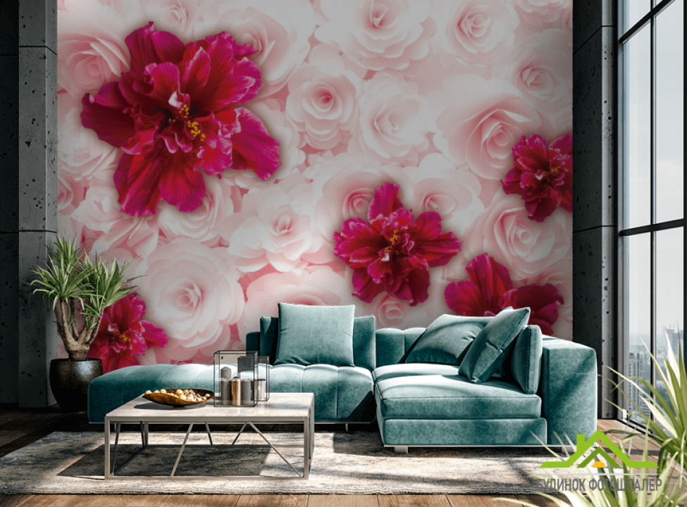 выбрать Фотообои 3D цветы Каталог фотообоев на стену