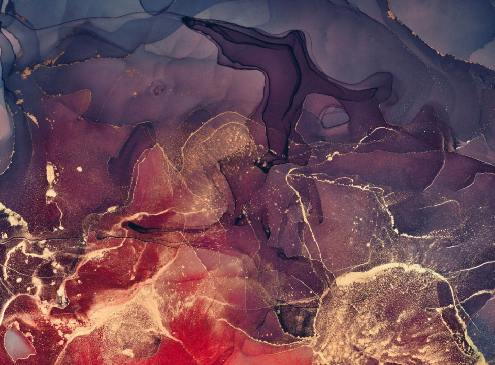 выбрать Фотообои Золотой Fluid art с фиолетовым Каталог фотообоев на стену