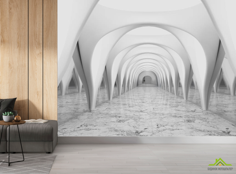 выбрать Фотошпалери 3Д тунель сірий Каталог фотошпалер на стіну