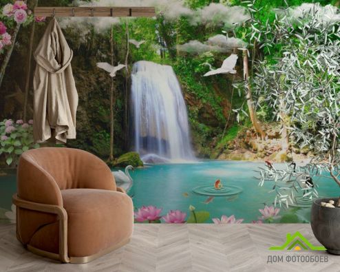 выбрать Фотообои 3д водопад Фотообои Природа на стену