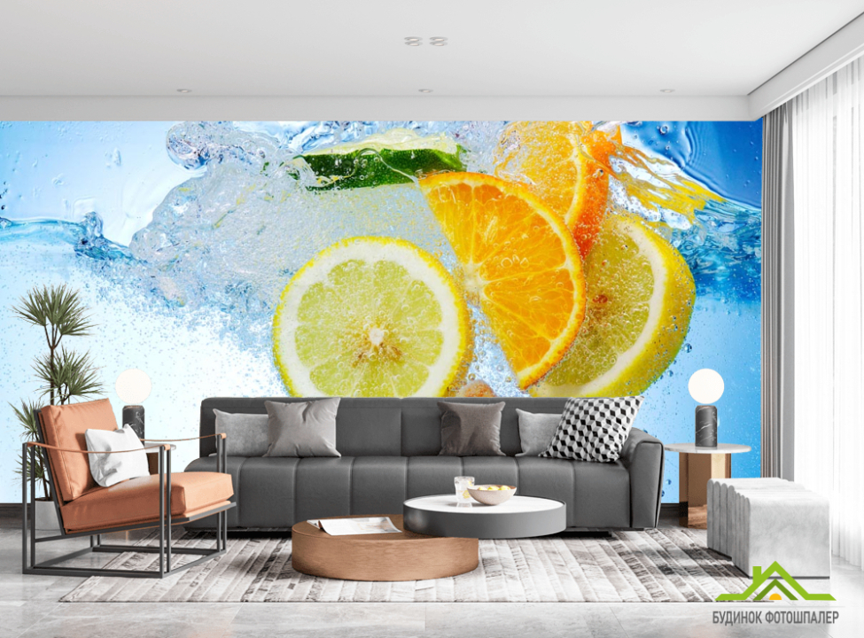 выбрать Фотошпалери цитрусові у воді Каталог фотошпалер на стіну