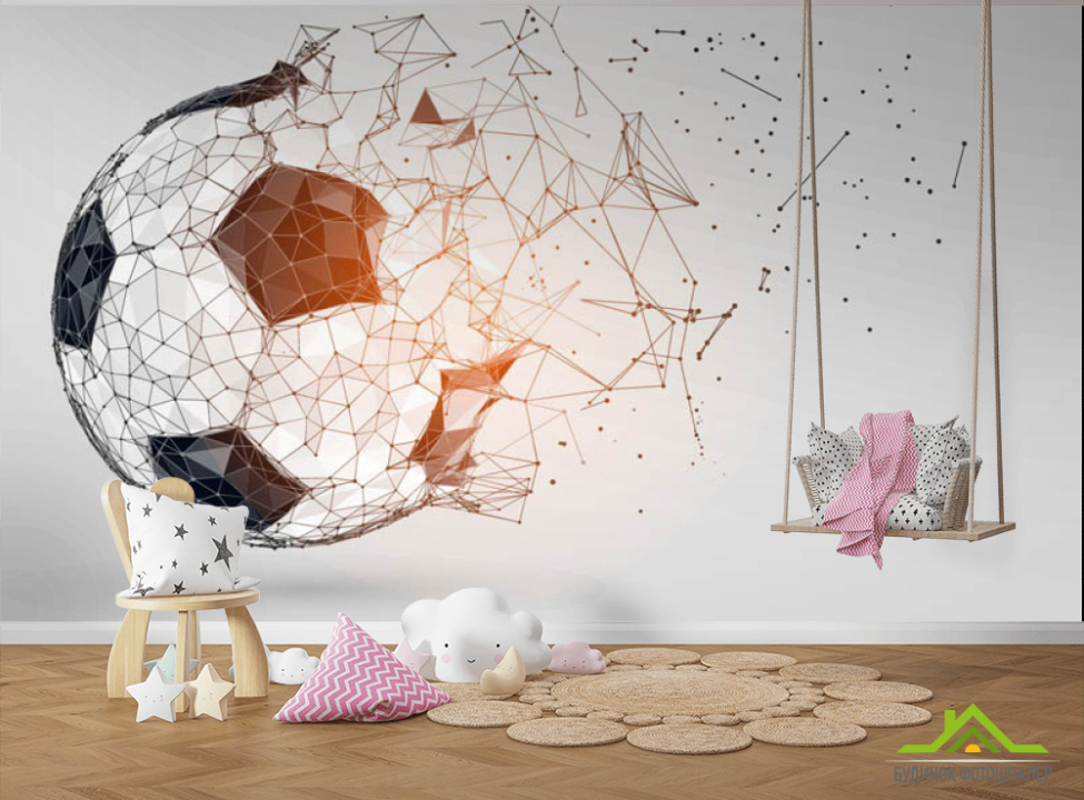 выбрать Фотошпалери 3Д м'яч футбольний для хлопчика Каталог фотошпалер на стіну