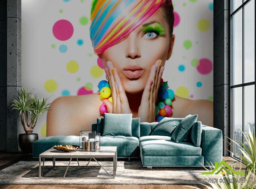выбрать Фотошпалери Яскрава дівчина Каталог фотошпалер на стіну