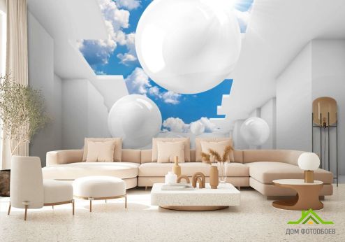 выбрать Фотообои 3д шары и небо Фотообои 3Д на стену