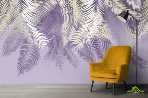 выбрать Фотообои фиолетовые листья на стену Фотообои Дизайнерские листья на стену