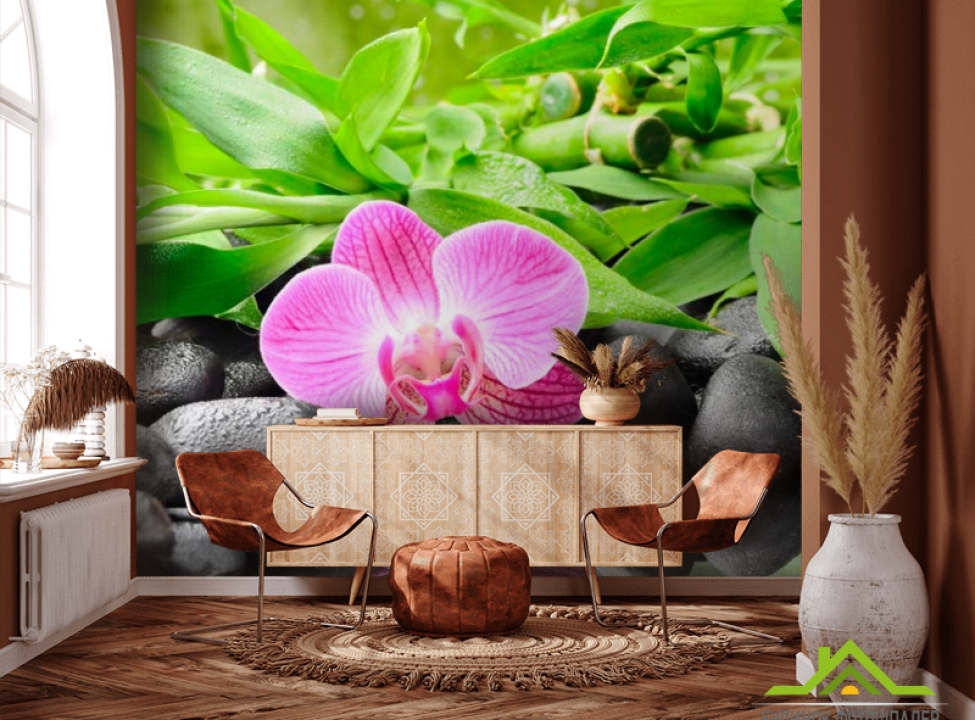 выбрать Фотообои Орхидея на камнях Каталог фотообоев на стену