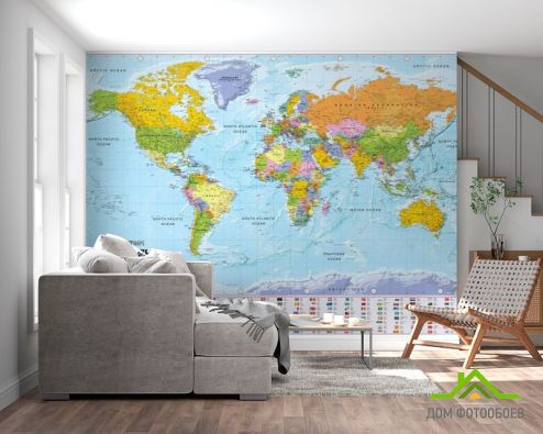 выбрать Фотошпалери Карта світу Фотошпалери карта Світу на стіну