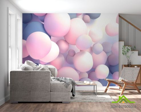 выбрать Фотообои Розовые 3д шары Фотообои 3Д на стену