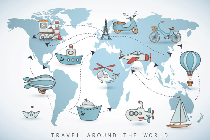 Фотообои Карта детская для маленьких путешественников