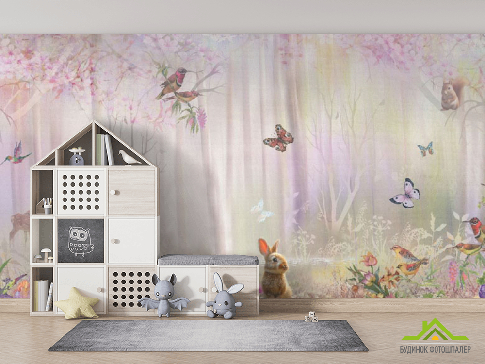 Фотообои Розовый лес