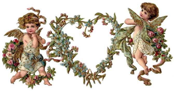 Фотообои Купидоны с цветами