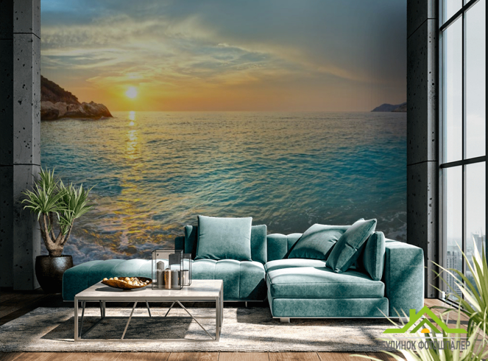 выбрать Фотообои Солнце над морем Каталог фотообоев на стену