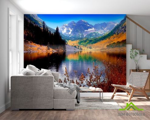 выбрать Фотообои Тень, горное озеро Фотообои Фотообои Природа: горизонталная, горизонтальная, фото ориентация на стену