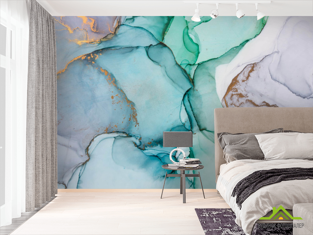 Фотообои Fluid art бирюзовый