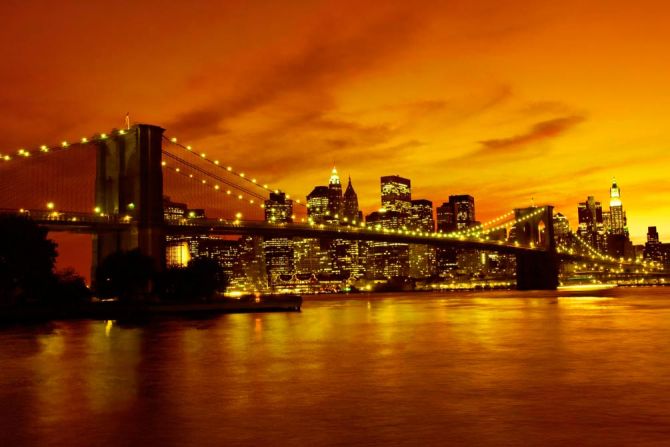 Фотообои Ночной мост Бруклина