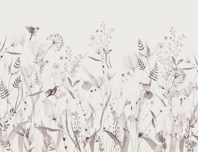 Фотошпалери мінімалістичні квіти рожевий відтінок