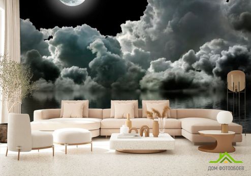 выбрать Фотообои Луна над облаками Фотообои Фотообои Космос: горизонталная, горизонтальная ориентация на стену