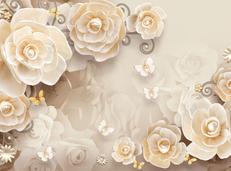 выбрать Фотообои Цветы из керамики Фотообои 3Д на стену